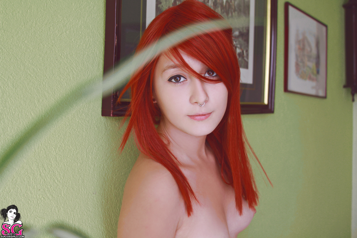 Tattooed Redhead Teen Posing — 36