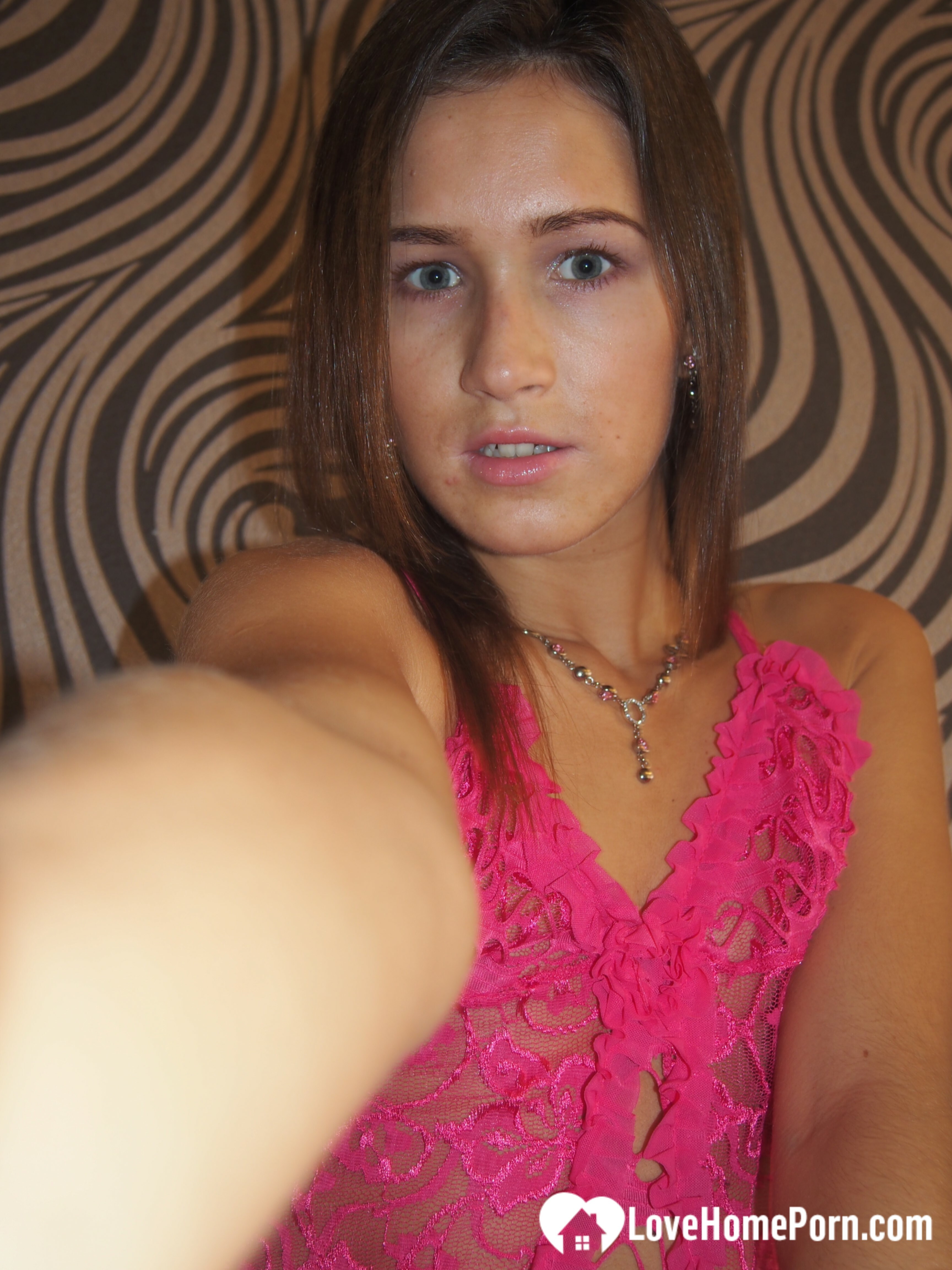Hot brunette with small tits shows off — 6