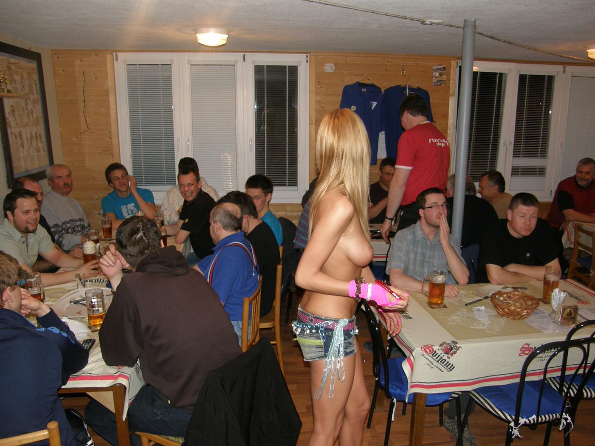Czech Topless Waitress in Striptease Club — 53