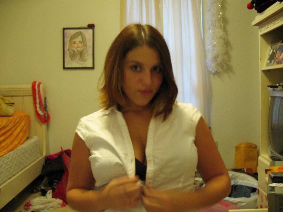 Dontleavethemayonnaiseout-White Shirt Black Bra — 13