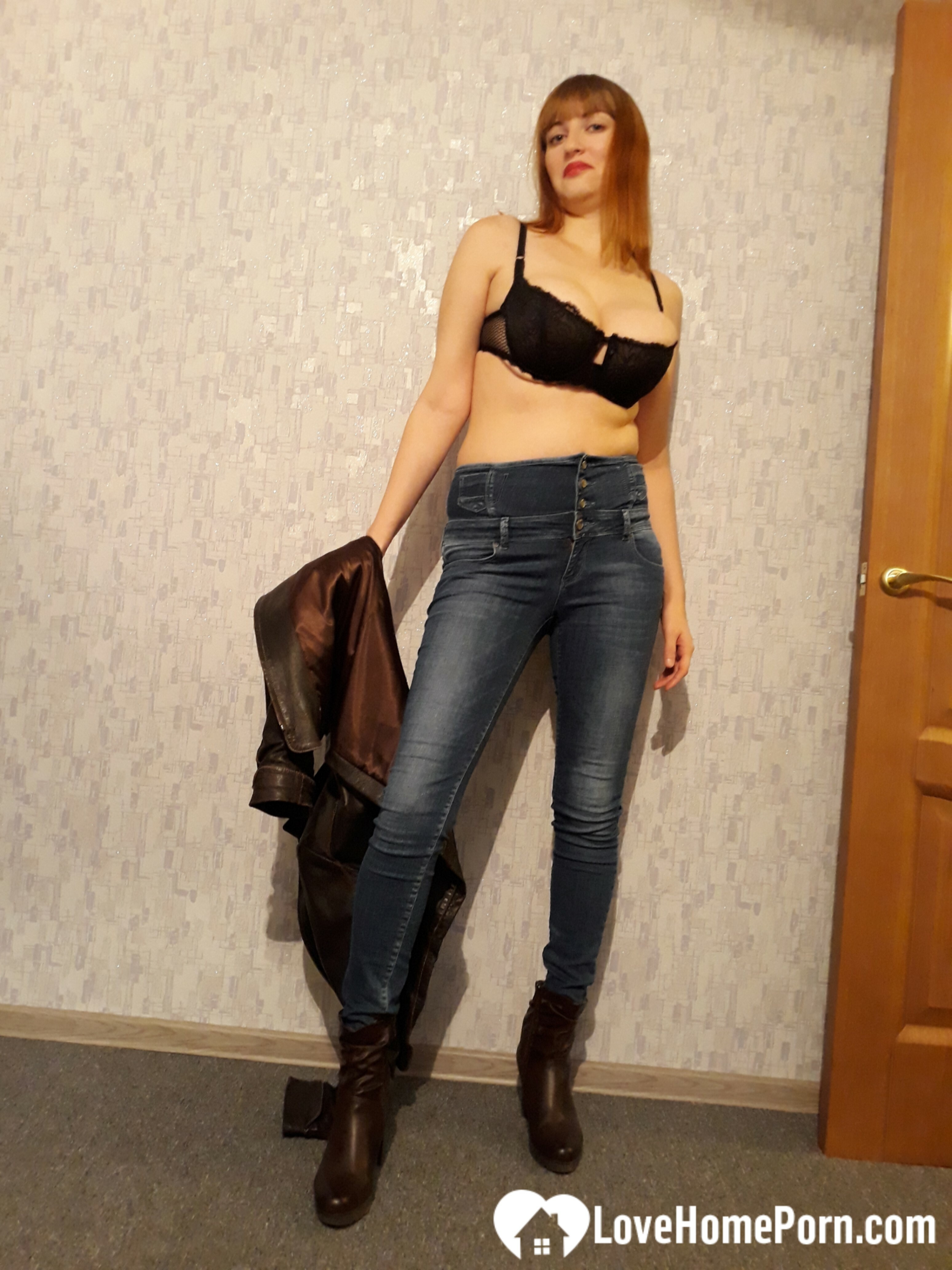Horny MILF strips jeans to masturbate passionately — 14